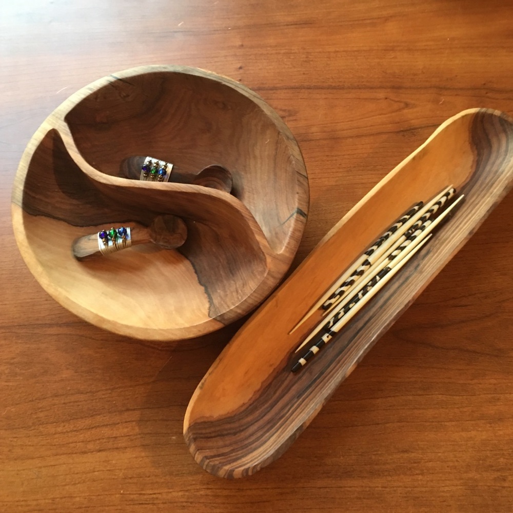 Two Handmade Wooden Serving Pieces